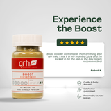 Boost Blend Kratom Powder - customer review highlight - energizing GRH Kratom boost blend powder - premium MAP-protected kratom, lab-tested mitragynine, manufactured in Austin, wholesale and bulk for retailers - view 6