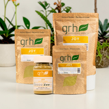 Joy Blend Kratom Powder - lifestyle and packaging context (additional angle) - mood-lifting GRH Kratom blend powder - premium MAP-protected kratom, lab-tested mitragynine, manufactured in Austin, wholesale and bulk for retailers - view 2