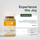 Joy Blend Kratom Powder - customer review highlight - mood-lifting GRH Kratom blend powder - premium MAP-protected kratom, lab-tested mitragynine, manufactured in Austin, wholesale and bulk for retailers - view 6