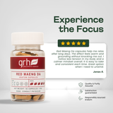Red Maeng Da Kratom Capsules - customer review highlight - soothing-strain GRH Kratom red maeng da capsules - premium MAP-protected kratom, lab-tested mitragynine, manufactured in Austin, wholesale and bulk for retailers - view 6