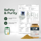 Relax Blend Kratom Powder - lab-tested Certificate of Analysis (CoA) detail - unwinding GRH Kratom relax blend powder - premium MAP-protected kratom, lab-tested mitragynine, manufactured in Austin, wholesale and bulk for retailers - view 5