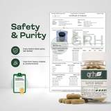 Super Green Kratom Capsules - lab-tested Certificate of Analysis (CoA) detail - beginner-friendly GRH Kratom super green capsules - premium MAP-protected kratom, lab-tested mitragynine, manufactured in Austin, wholesale and bulk for retailers - view 5