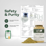 Super Green Kratom Powder - lab-tested Certificate of Analysis (CoA) detail - beginner-friendly GRH Kratom super green powder - premium MAP-protected kratom, lab-tested mitragynine, manufactured in Austin, wholesale and bulk for retailers - view 5