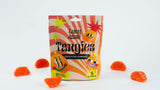 Lucy Jane Tangies Delta-9 THC Gummies - product detail close-up - 30mg Delta-9 THC per gummy, 150mg per bag, juicy orange citrus flavor, 2018 Farm Bill compliant hemp-derived Delta-9 gummies, wholesale and bulk for retailers - view 3
