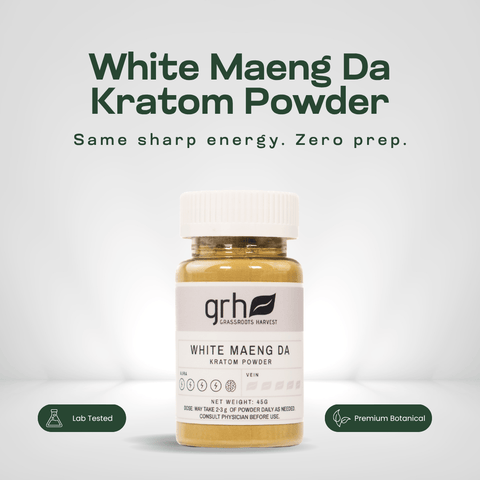 White Maeng Da Kratom Powder bag